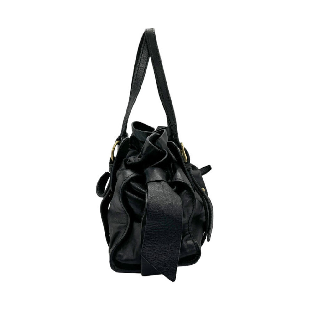 Miu Miu bag black gold leather shoulder